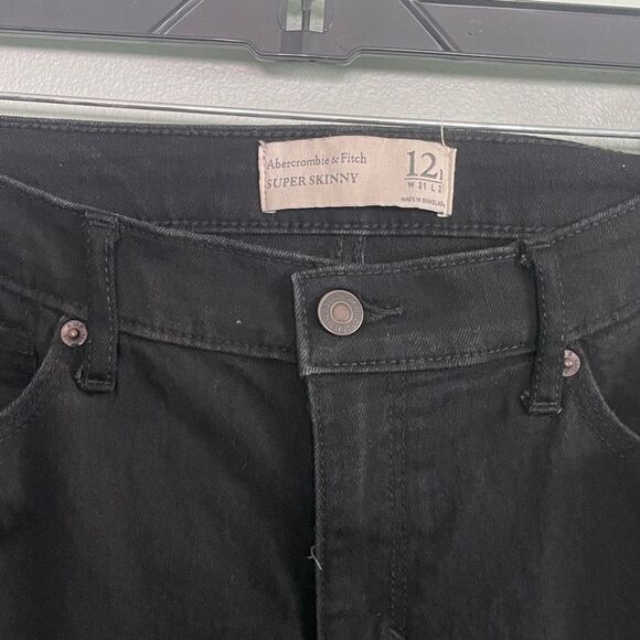 Abercrombie & Fitch Black Super Skinny Cropped Jeans Size 12 - Picture 2 of 8